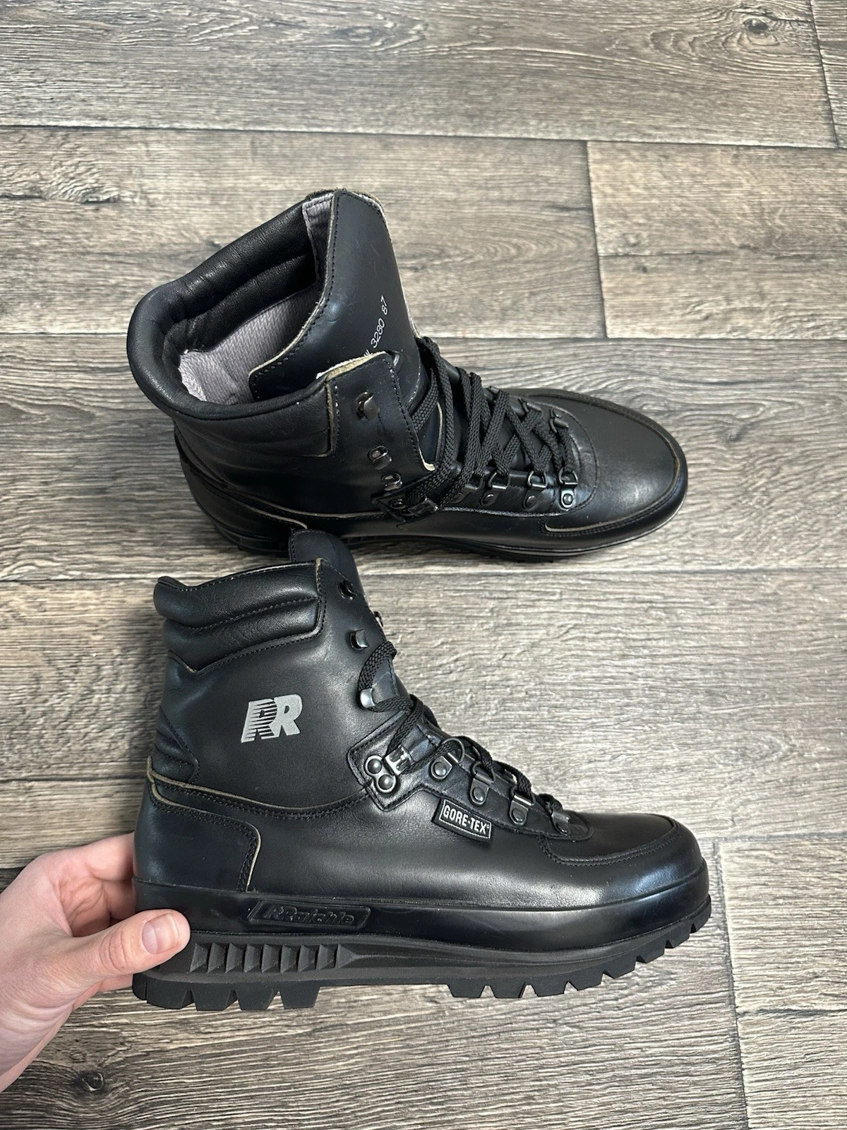 raichle hiking boots men gore-tex black leather sz9 W