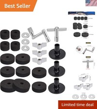 23PCS Cymbal Replacement Accessory Set - Felts, Nuts  Keys in Black