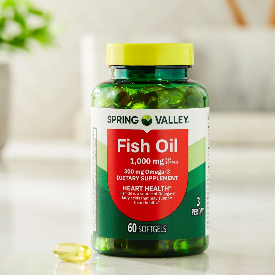 Spring Valley Omega-3 from Fish Oil Softgels for Heart Health, 1000 mg, 60 Count - Image 2 of 4