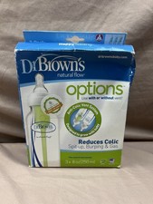 Dr. Brown's Options Baby Bottles 8 Ounce 3 Bottles Anti-Colic Vent System New