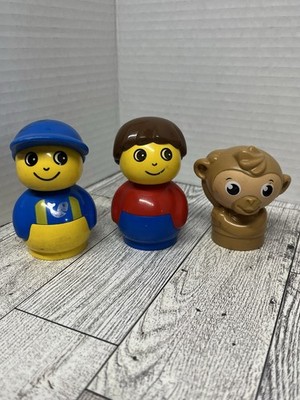 Vintage Step 2 Toddle Tots Figures Lot of 3 - Boy, Sailor/Farmer, Monkey 1990s