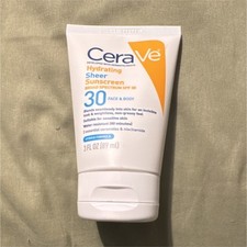 CeraVe Hydrating Sheer Sunscreen SPF 30 Broad Spectrum Face  Body 3 fl oz