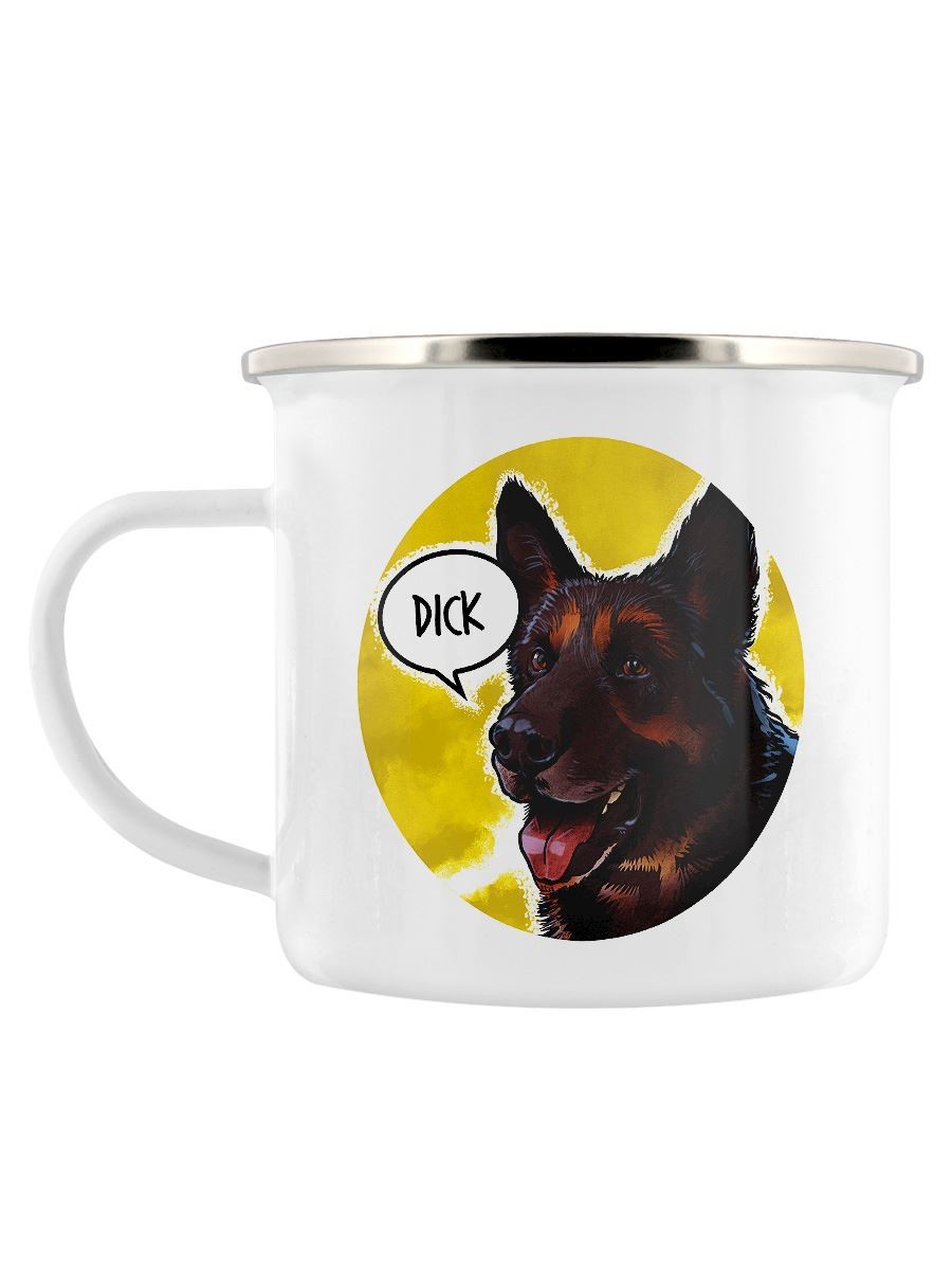 Cute But Abusive D*ck Alsatian Enamel Mug