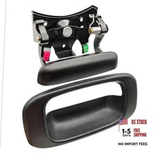Metal Tailgate Handle Latch with Plastic Bezel Trim Rod Clips Textured Black