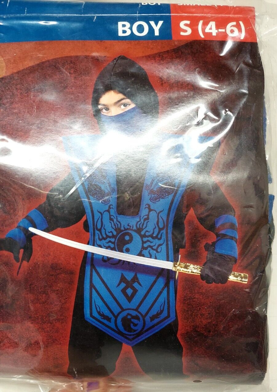 Kids 10pc Stealth Blue Ninja Costume - Perfect for Halloween or Dress-Up Play! image 3