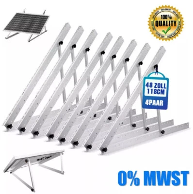 MARKENLOS 8X PV Halter 118cm Solarpanel Solarmodul 0°-90° Aufständerung PV Flachdach