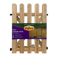 Vigoro Garden Fence Panel Natural Cedar Wood No Dig Installation 37.1"H x 48.3"W