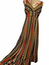 Tahari Women Petite Small Midi Multicolored Striped Ponte knit Sleeveless Dress