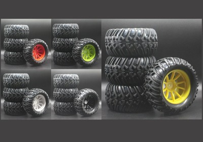 1/10 RC Monstertruck Räder & Reifen Set für Kyosho Losi Hpi Thunder Tiger
