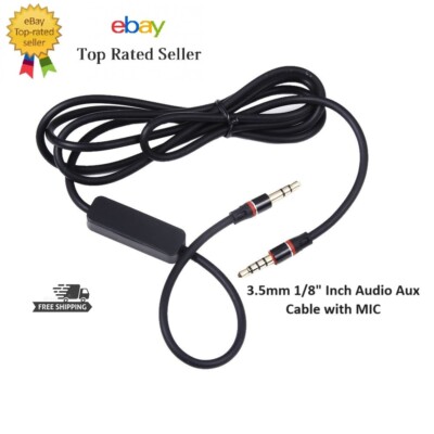MaxLLTo 3.5mm 1/8'' Inch Audio Aux Cable w/ MIC - Stereo Auxiliary Cord Lead -4ft