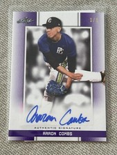 AARON COMBS 2019 Leaf Perfect Game AUTOGRAPH Purple Blank Back #1/1 PHILLIES