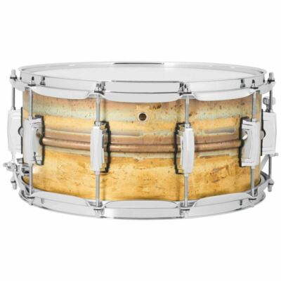 Ludwig LB464R Raw Brass Phonic 6.5'' x 14'' Snare Drum with Imperial Lugs