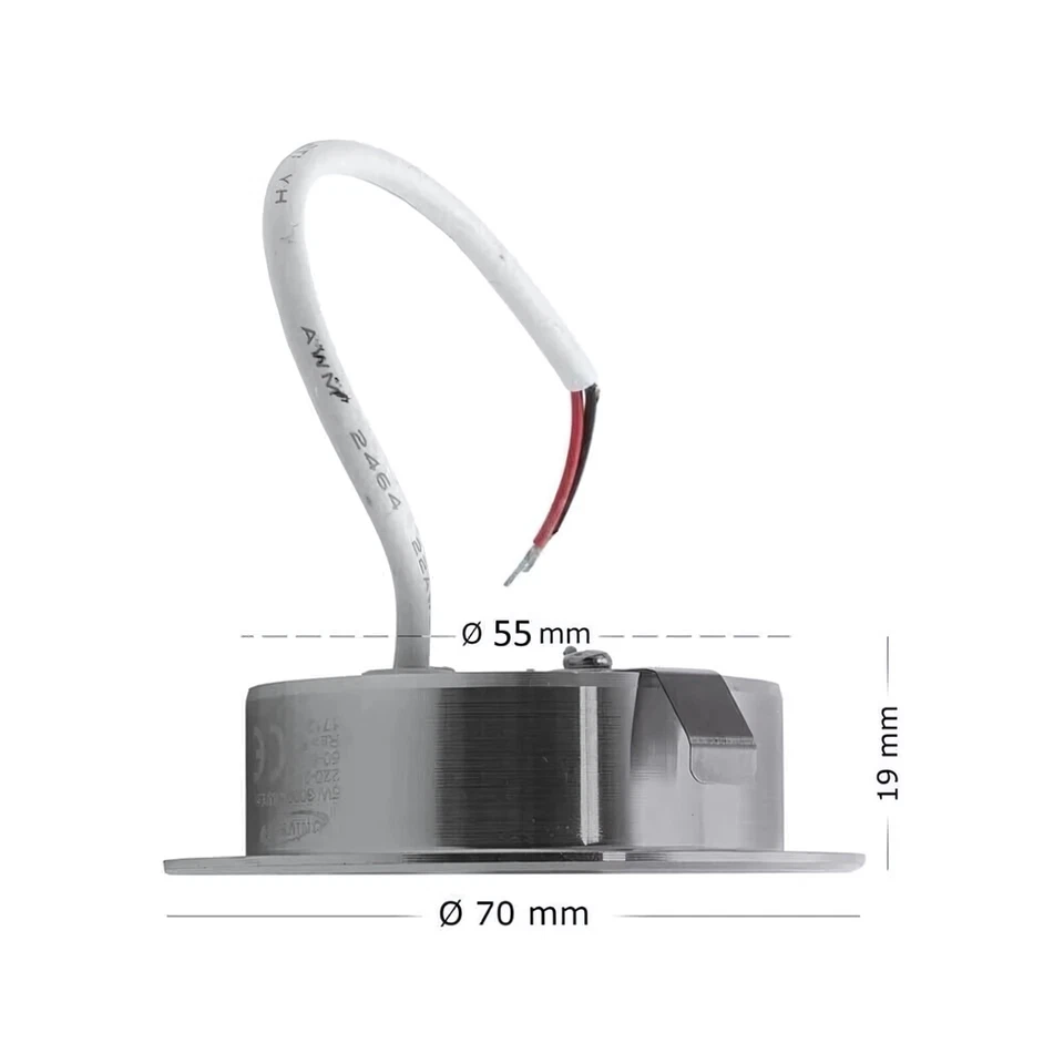 Faretto a led incasso slim 3W luce calda naturale fredda mensole cappa 55mm 220v - Immagine 4 di 4