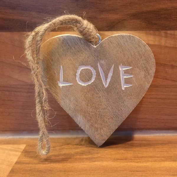 Herz Aus Mangoholz 10Cm Groß & 1Cm Dick Love / Home Weihnachten Dekoration #21-image