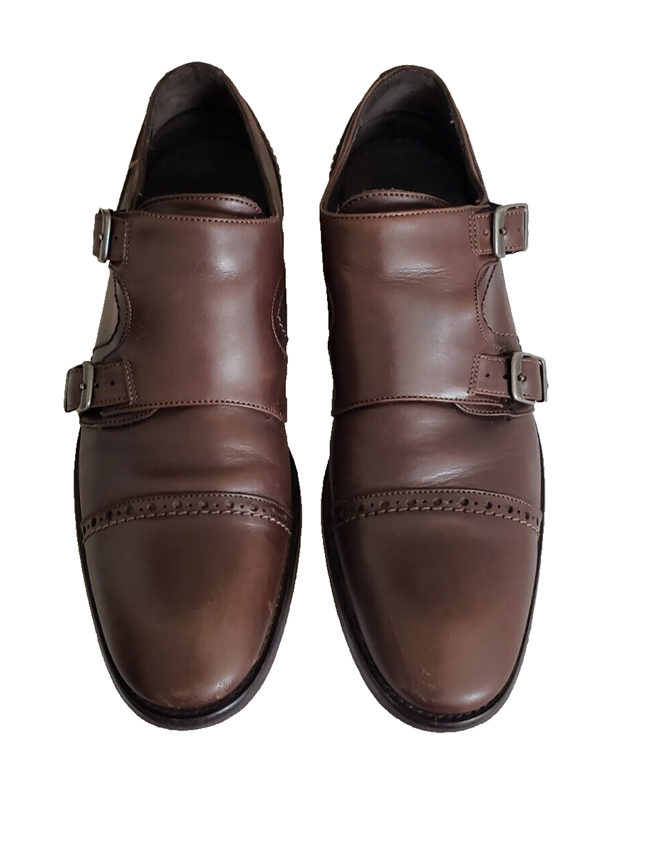 John Varvatos Double Monk Strap Leather Shoes Mens 10 Made in Italy Fits Like 11 John Varvatos Double Monk Strap Dress Shoes Men main image 2
