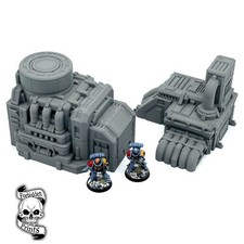 2x Geothermal Pumping Power Station Buildings 28mm Wargaming Terrain Scenery