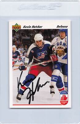1991/92 Upper Deck #511 Kevin Hatcher USA Signed Auto *J7207