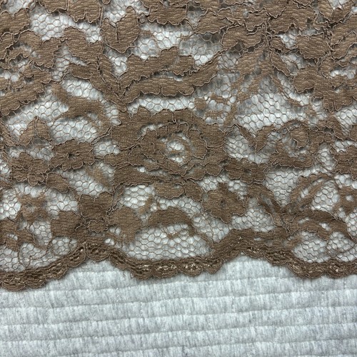 Soft Lace Sewing Fabric Scalloped Edge Nude-Brown 146cm x 79cm Dress Making - Picture 3 of 6