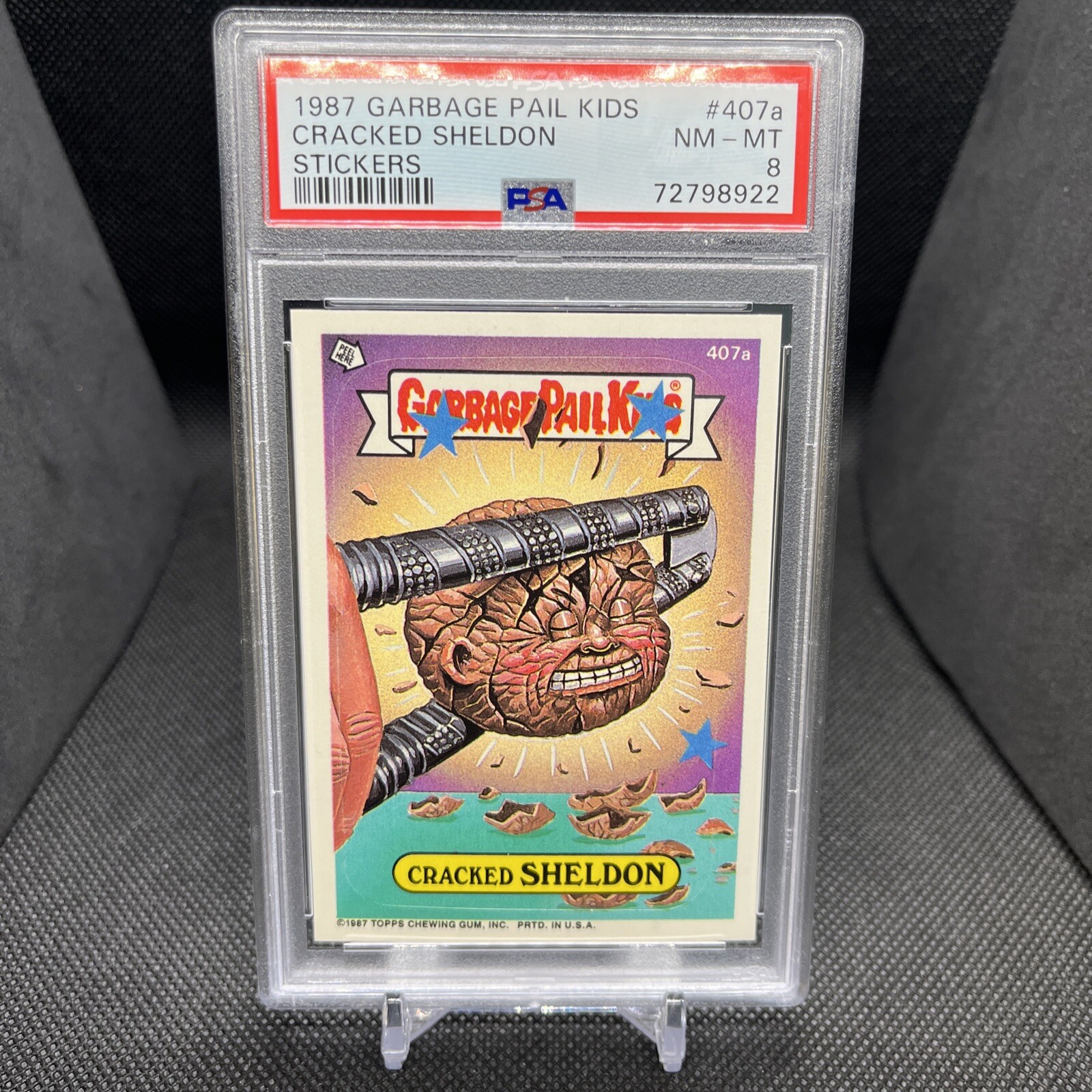 1987 Garbage Pail Kids #407a Cracked Sheldon PSA 8 Pop 1 Only 17 Higher