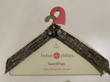 Lindsay Phillips Switchflops Straps NWT LARGE 9 10 11 Laina Tan Black Shiny
