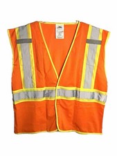 Men s High Visibility Safety Vest ANSI Class 2/Type R Work Vest Orange Sz L/XL