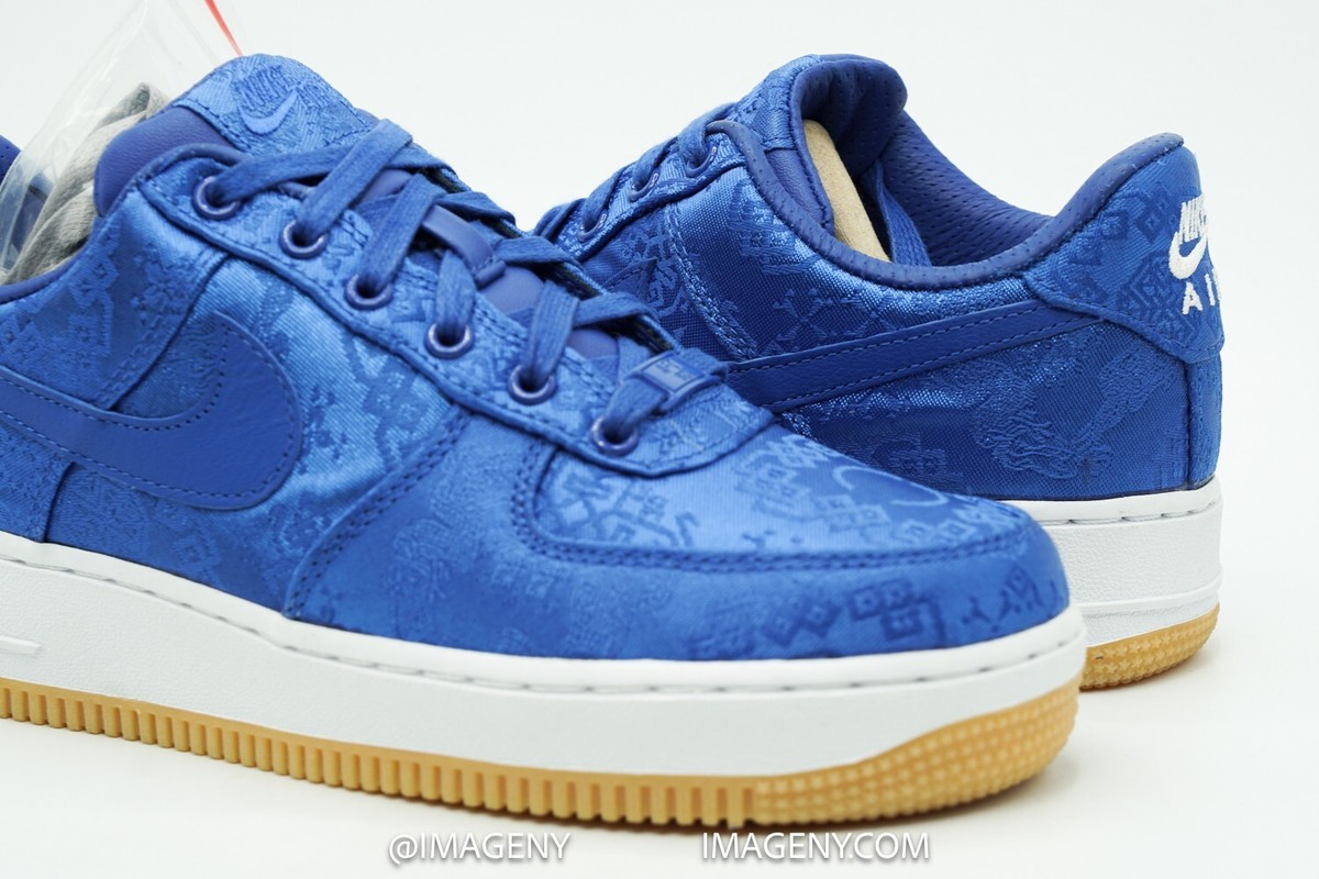 NIKE AIR FORCE ONE LOW NEW SIZE 6 CLOT SILK UNIVERSITY BLUE WHITE