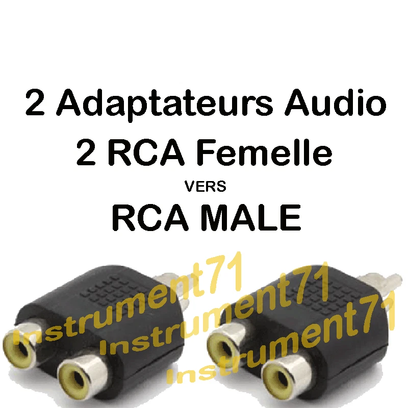2 Adaptateurs 2 RCA Femelle vers 1 RCA Mâle Capot Plastique - Photo 1/1