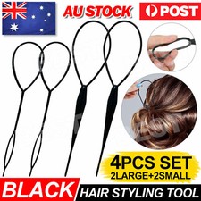 4PCS Set Hair Styling Tool Topsy Tail Ponytail Maker Braid Ladies Girl Clip Loop