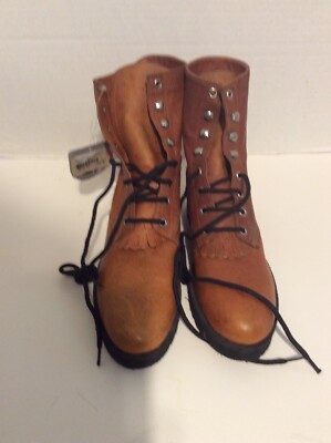 Men s Jama Old West Work Boots 7 D Nwt Brown Lacer Work Boots 