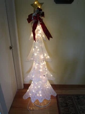 Pre-lit Christmas tree White Nesting 4-layer sectional Holiday  Living 61” tall