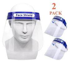 Tektrum Reusable Safety Face Shield for Face Eye Head Protection (2 Pack)