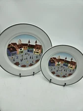 Villeroy & Boch Naif Horse & Buggy 2 Pc Lot Dinner & Salad Plate- MINT