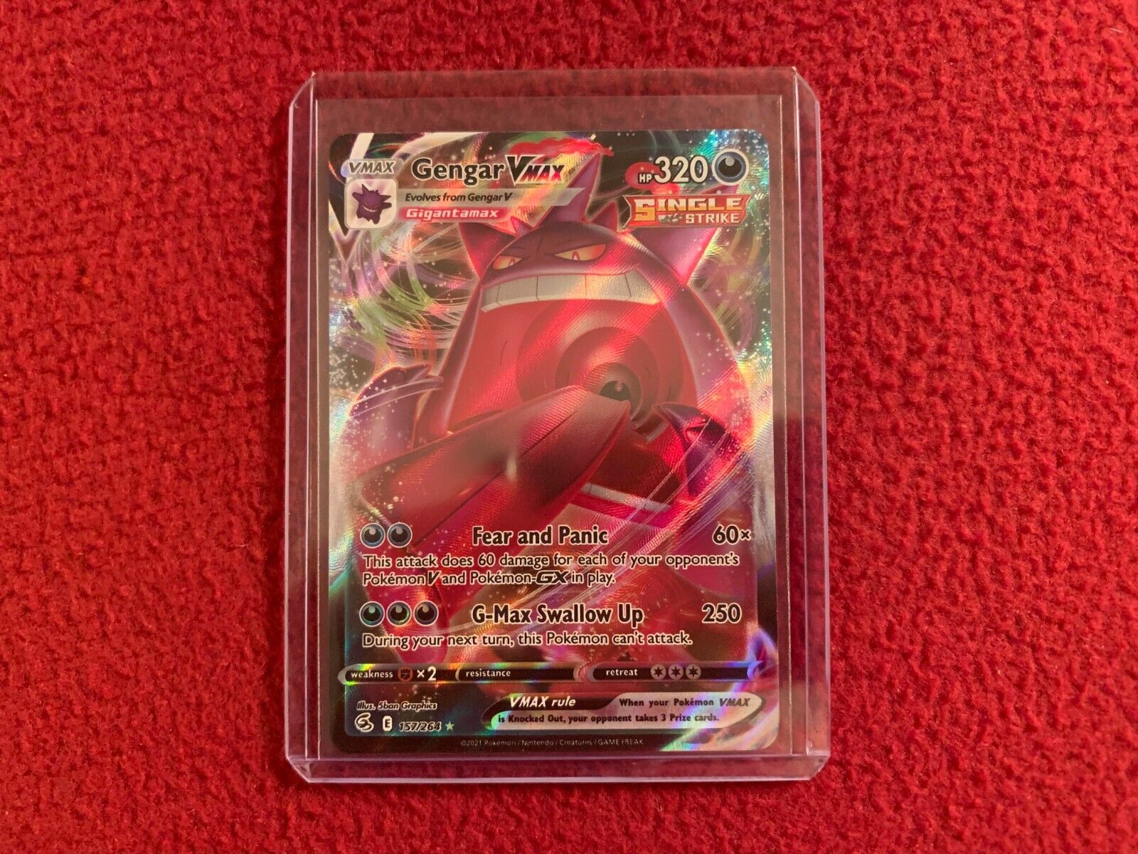 Gengar Vmax 157/264 Fusion Strike NM Full Art Ultra Rare Pokemon Card