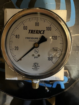 #ad #ad Trerice Pressure Gauge 0 160 PSI 4in Dial 1 4in Connection Side Bottom Mount $25.00