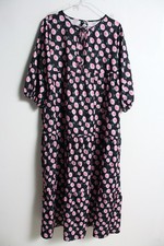 Shein Womens Rose Print Tiered Maxi Dress - Size 10 (f26)