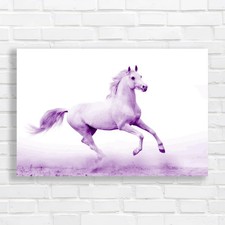 Running Stallion Horse Purple Canvas Print Large Picture Wall Art