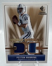 2007 SP Authentic Peyton Manning GAME USED WORN 2Color PATCH RELIC JERSEY Rookie