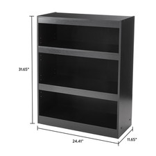 Mainstays Framed 3-Shelf Bookcase with Adjustable Shelves, True Black Oak