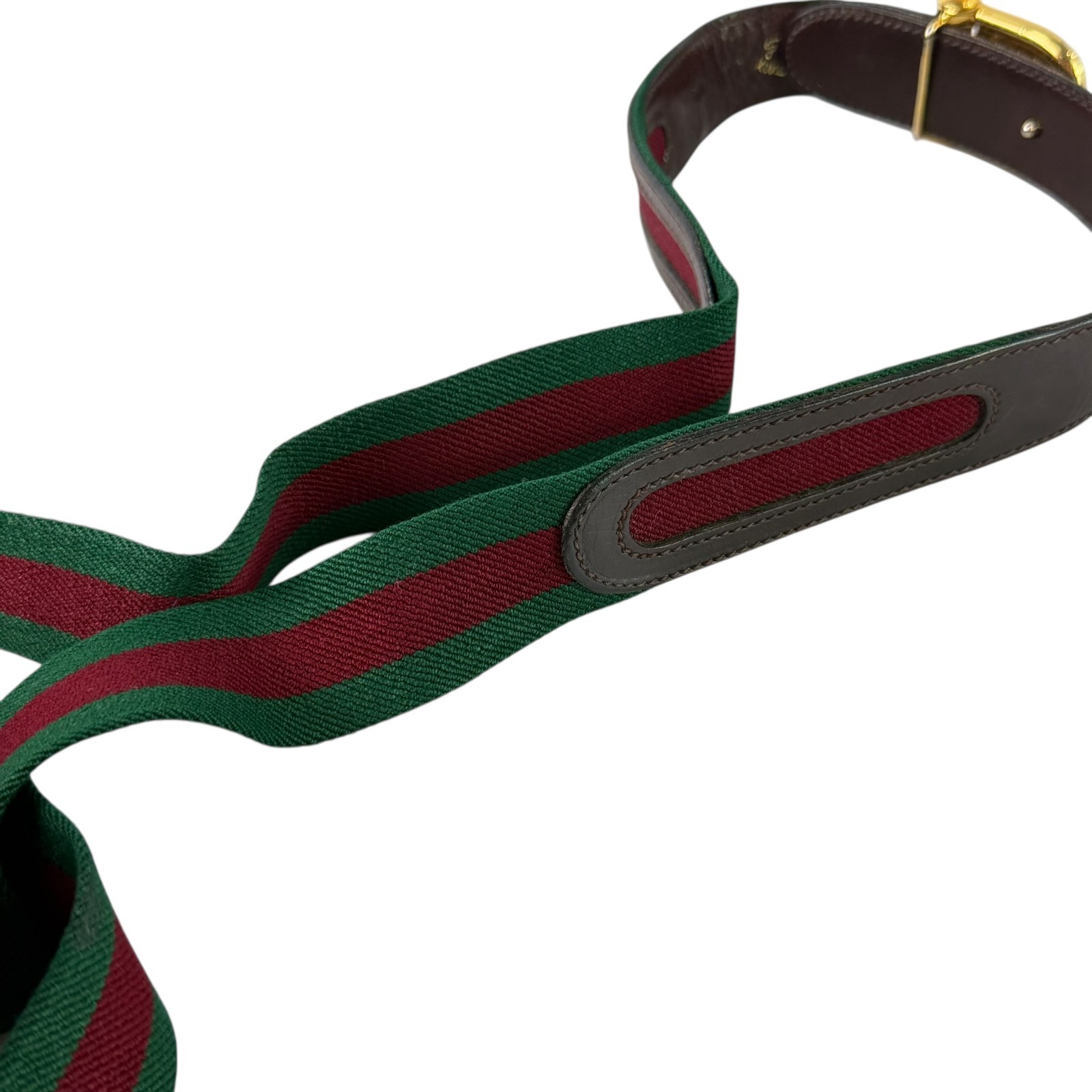 GUCCI Vintage Green Red Nylon Web G Mens Belt Made in Italy 100-40 Made in Italy thumbnail 9