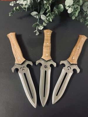 Dreimal tolles Set aus Stahl 4116 – Outdoor Messer Full Tang Nussholz  - Bild 1 von 4