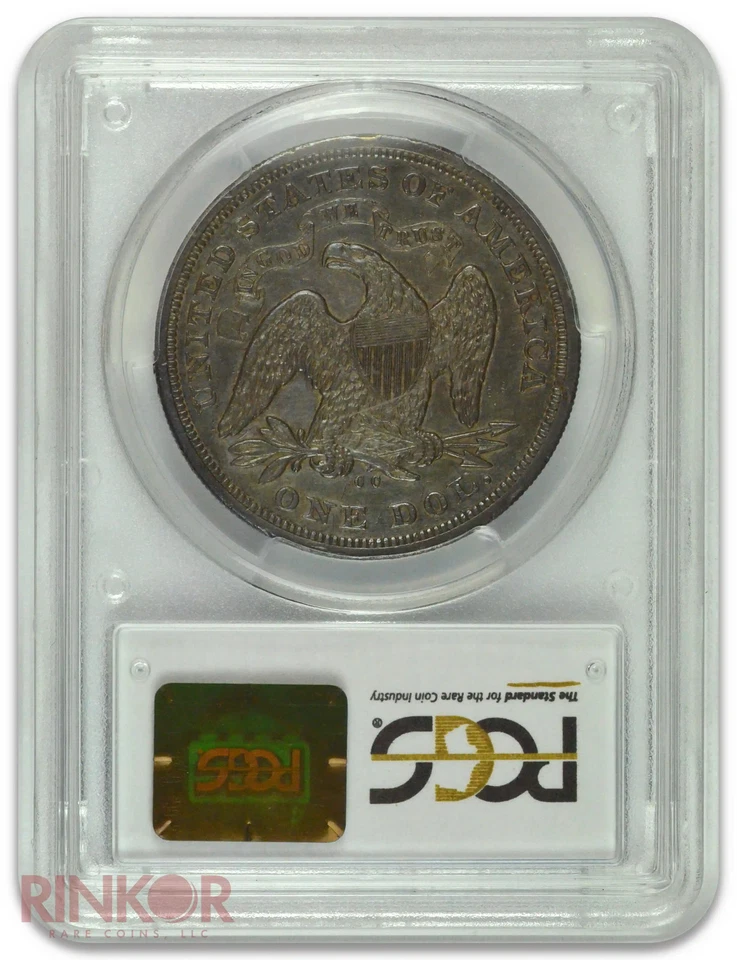 1872-CC $1 Seated Dollar PCGS XF-45 - Image 2 of 3