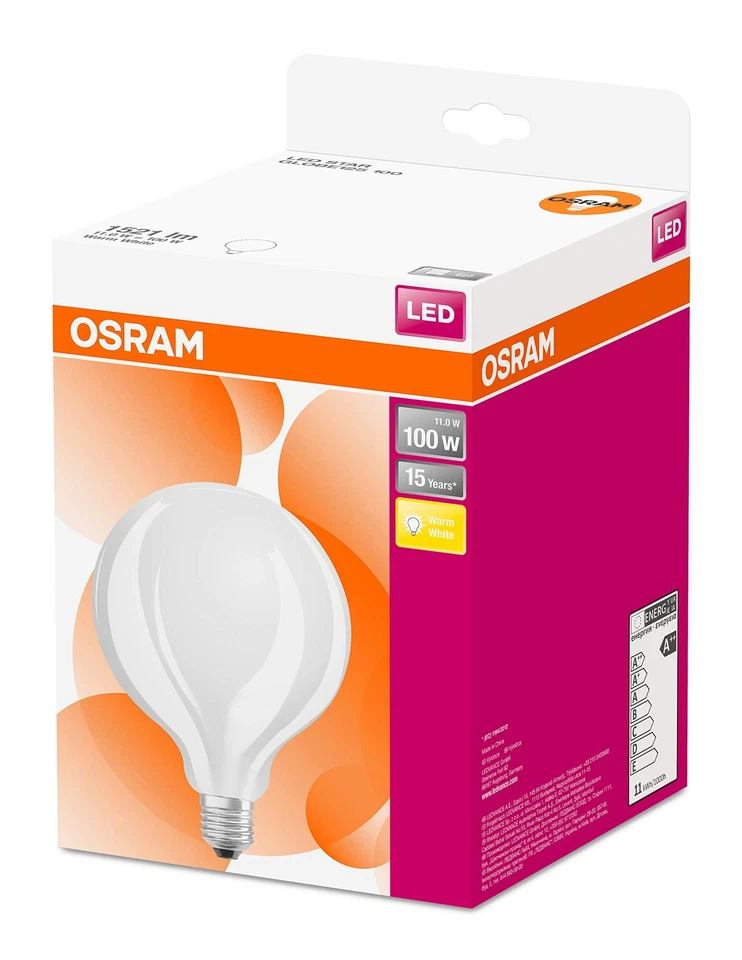 Osram LED Star Classic Globe, attacco E27, non dimmerabile, bianco caldo, s 9YiG - Immagine 4 di 4