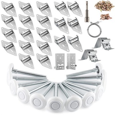 XiKe 2'' Nylon Garage Door Roller 4'' Stem 16*8FT DR (rollers+hardware), White