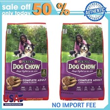 2P Purina Dog Chow Complete Dry Dog Food for Adult Dogs High Protein, Lamb, 44lb 1.25 per pound