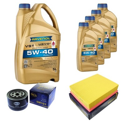 Inspektionspaket 9L RAVENOL 5W-40 für Opel Senator B 3.0 24V 3.0i Cat Omega A