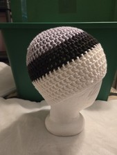 Unisex Crochet Beanie. Multi Purple Stripes. Soft And Stretchy. USA Made