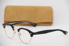 NEW GARRETT LEIGHT CALIFORNIA OAKWOOD BK-G BLACK GOLD AUTHENTIC EYEGLASSES 47-23