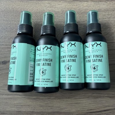 NEW! Lot of 4 NYX Dewy Finish Makeup Setting Spray - Ful Size