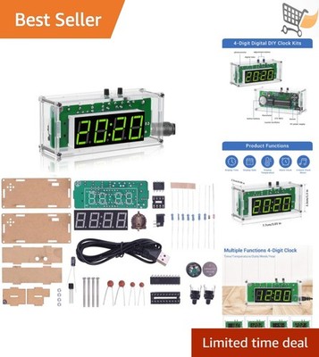DIY Digital Clock Kit Light Temp Alarm Soldering Practice for Students DIYers