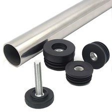 Round Tube Inserts End Caps/Adjustable Foot Furniture Leveling Feet Ø 16mm-38mm